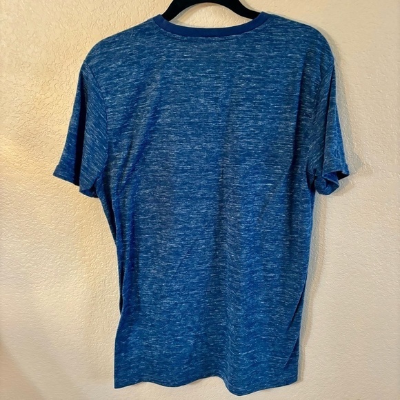 Dikotomy Men’s Tee Medium Heathered Navy Blue  V-Neck Short Sleeves Soft - Picture 4 of 7